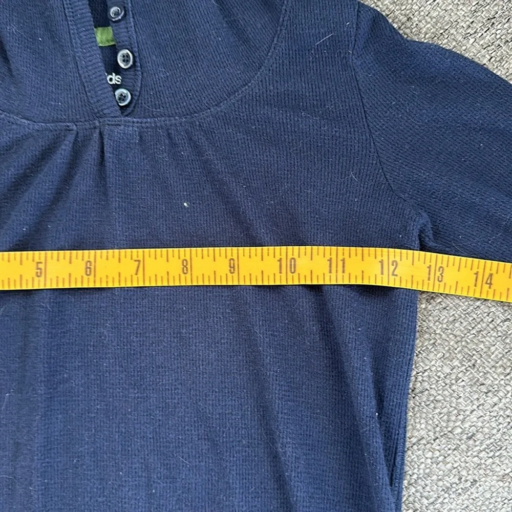 GAP Kids Hooded Girls Navy Waffle-knit Long Sleeved Shirt Size 6-7